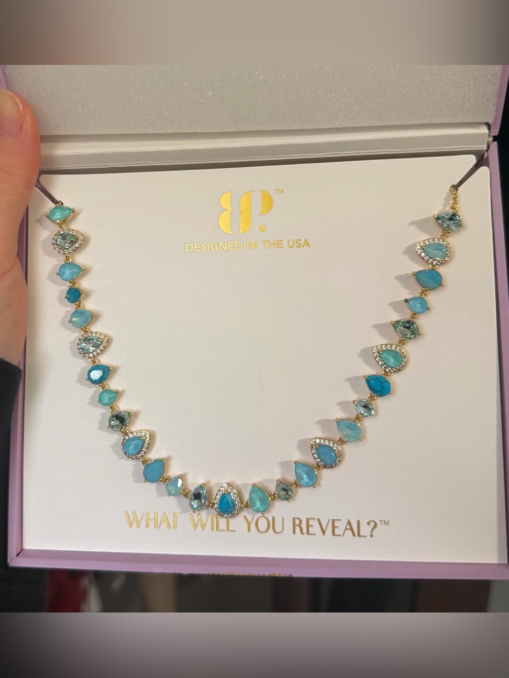 bp sante fe on gold Teardrop Necklace